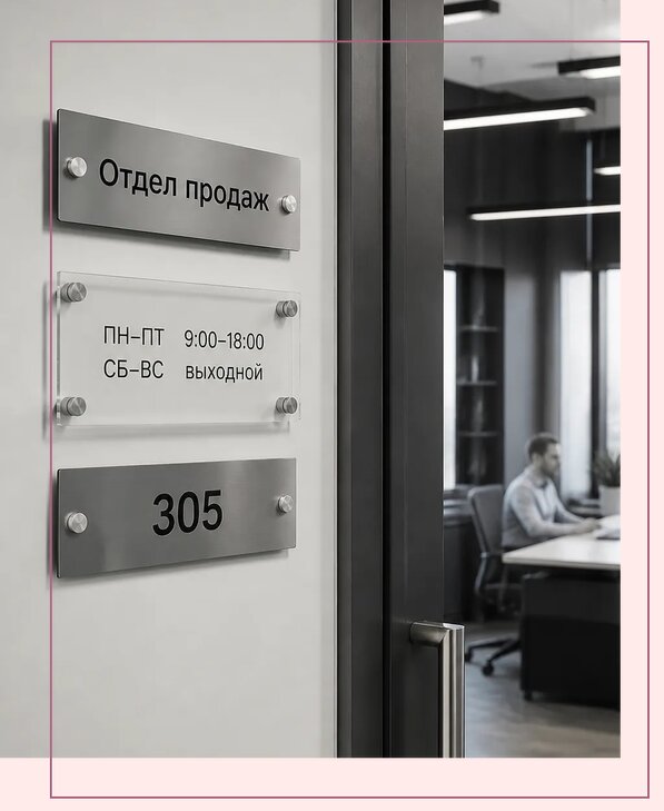 Офисные таблички на дверь в Таре по цене от 5041 р. | Аванза-Тар